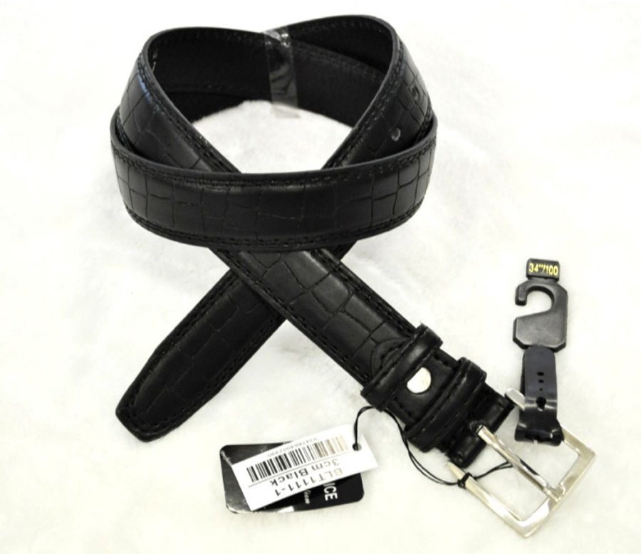 Bulk Buy Leather Belts 3.0cm Black BLT1111-1 - Click Image to Close