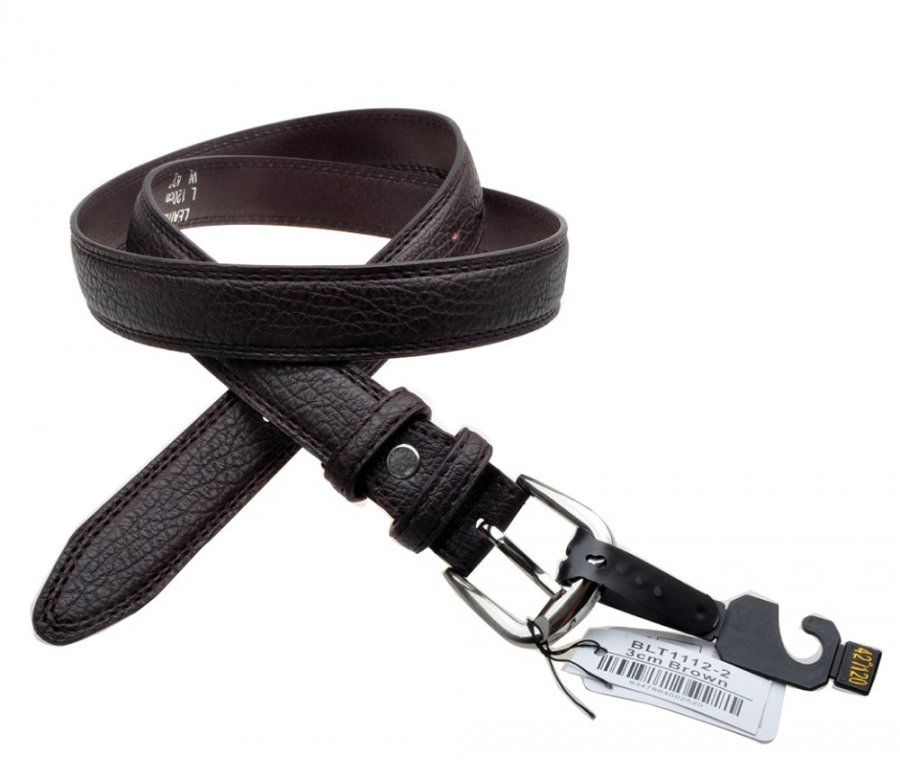 Bulk Buy Leather Belts 3.0cm Brown BLT1112-2 - Click Image to Close