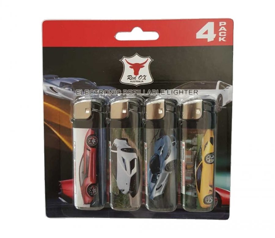 Car Pack of 4 Electronic Gas Refillable Lighters RF-834-Car-PK4 - Click Image to Close