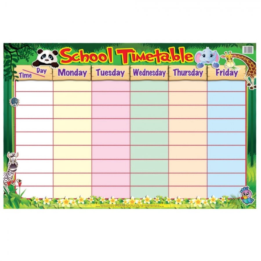 School Timetable - Educational Chart (MM09900) - Click Image to Close