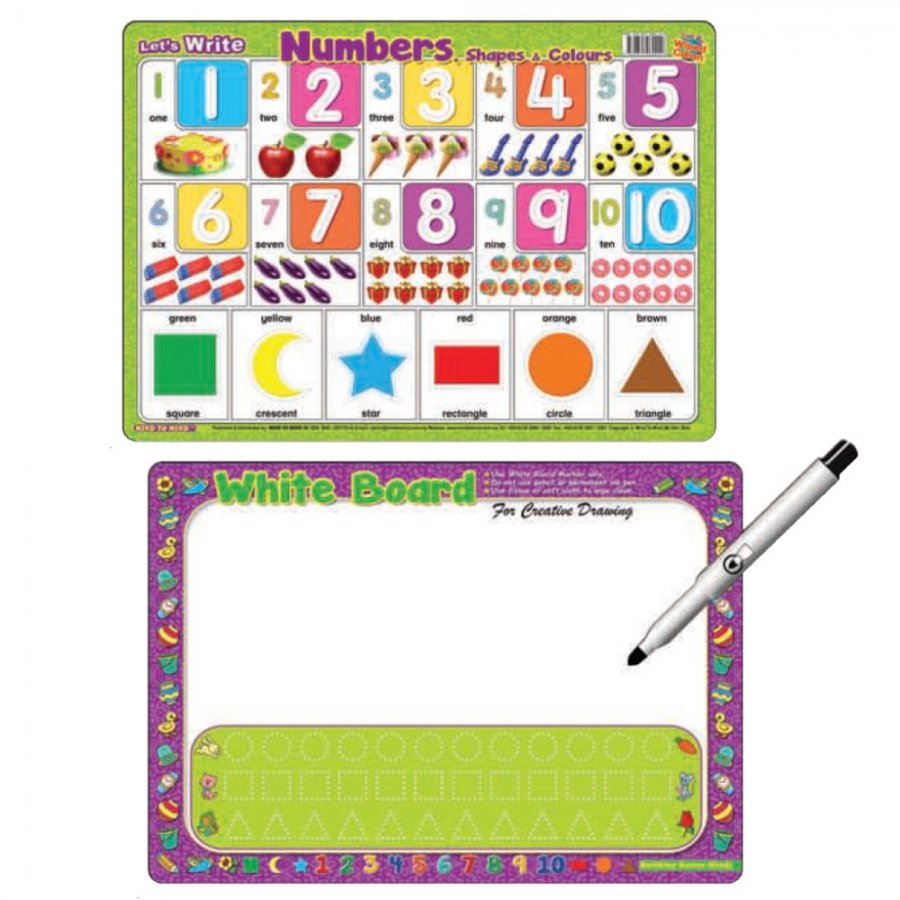 Writing Board Let's Write Number Shapes & Colours (MM60229) - Click Image to Close