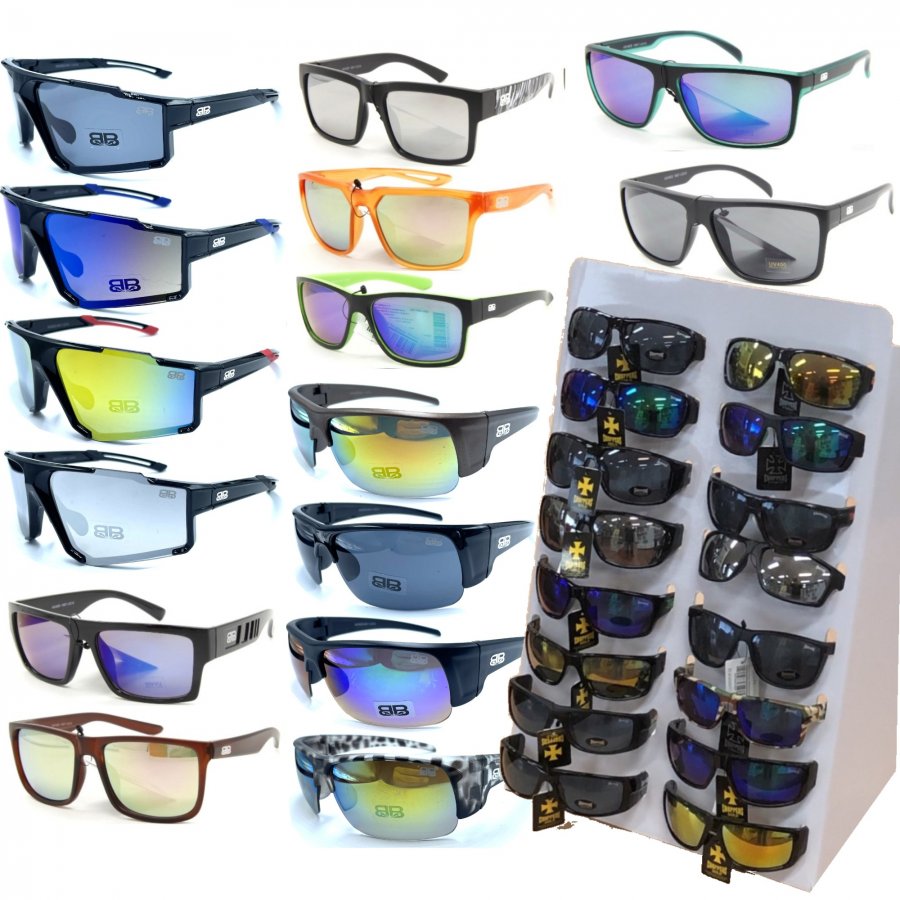 Buy 72 Pairs BB Fashion Sports Sunglasses with Free Counter Display Stand - Click Image to Close