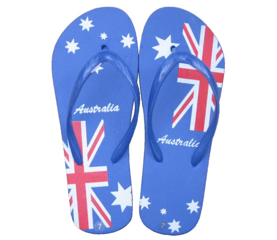 W319 Australia Flag Ladies Beach Thongs Mixed Size - Click Image to Close