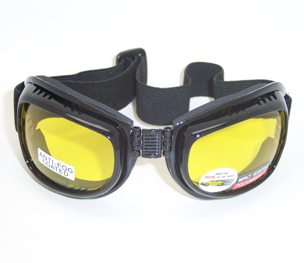 Aviator Night Drive Yellow Lens Goggle Glasses (Anti-Fog Coated) 90746-YL - Click Image to Close