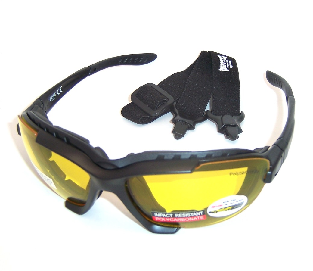 Choppers Convertible Night Drive Yellow Lens Goggles Glasses (Anti-Fog Coated) 91969-YL - Click Image to Close