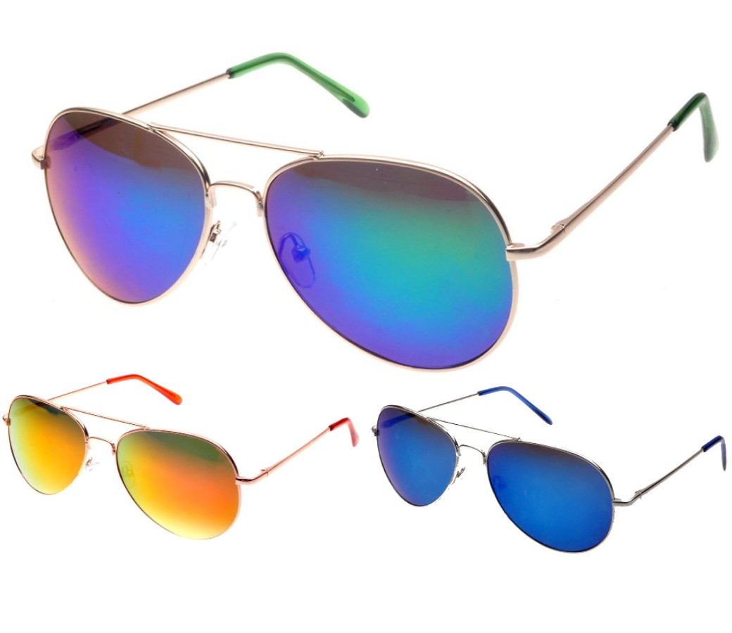 Aviator Metal Sunglasses (Spring Temple Tinted Lens) RB004-2 - Click Image to Close