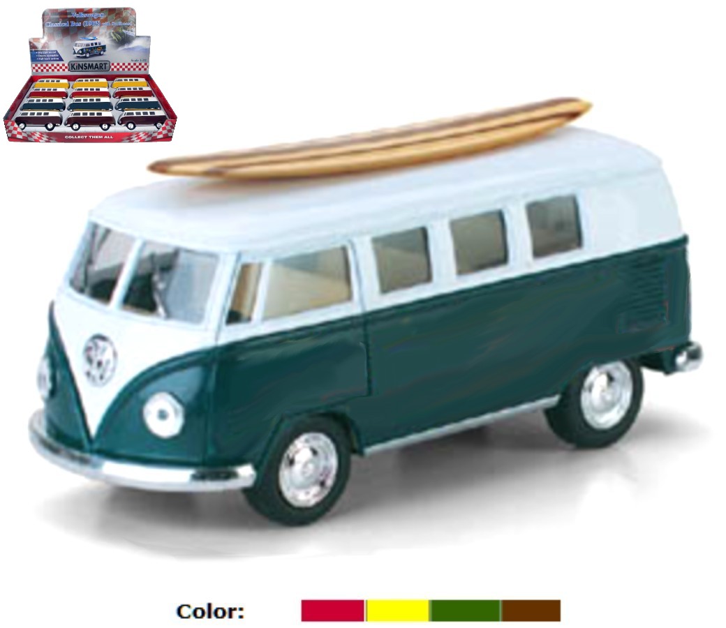 1:32 1962 VW Classical Bus & Wooden Surf Board (4 Colors) KT5060DS1 - Click Image to Close