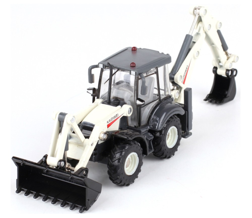 1:50 White Backhoe Loade Heavy Die cast Model KDW625004W - Click Image to Close