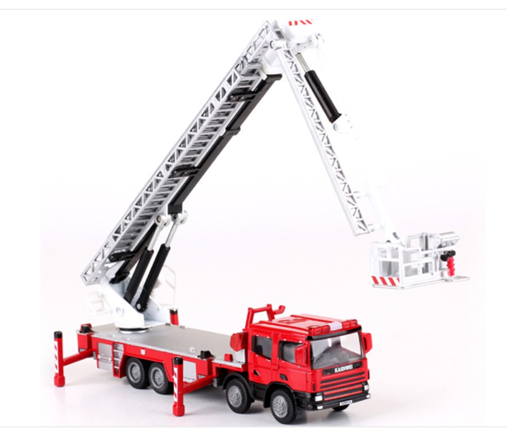 1:50 Aerial Fire Truck Construction Vehicle Heavy Die cast Model KDW625014W - Click Image to Close