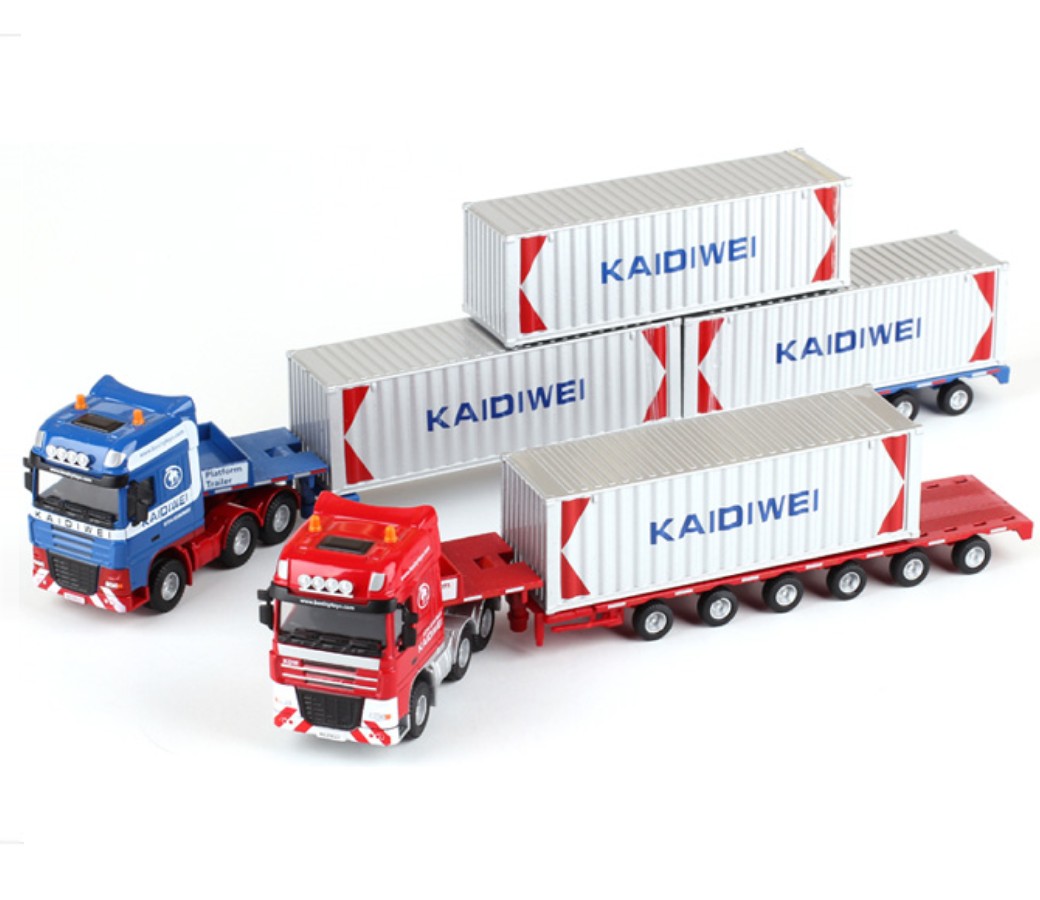 1:50 Container Truck (Blue) Heavy Diecast Model KDW625022W - Click Image to Close