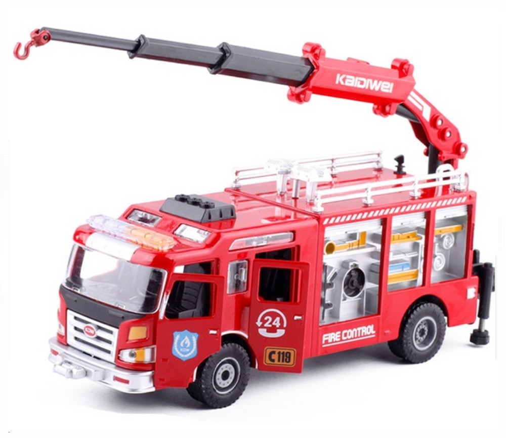 1:50 Heavy Rescue Fire Engine, Heavy Die cast Model KDW625046W - Click Image to Close