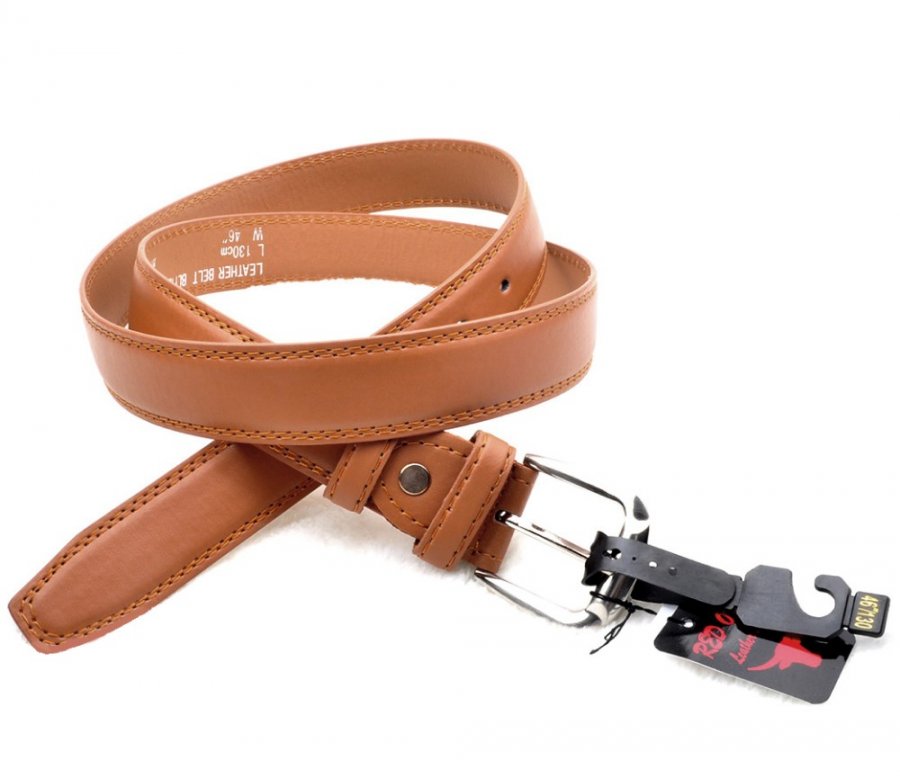 Bulk Buy Leather Belts 3.5cm Brown BLT1213-2 - Click Image to Close