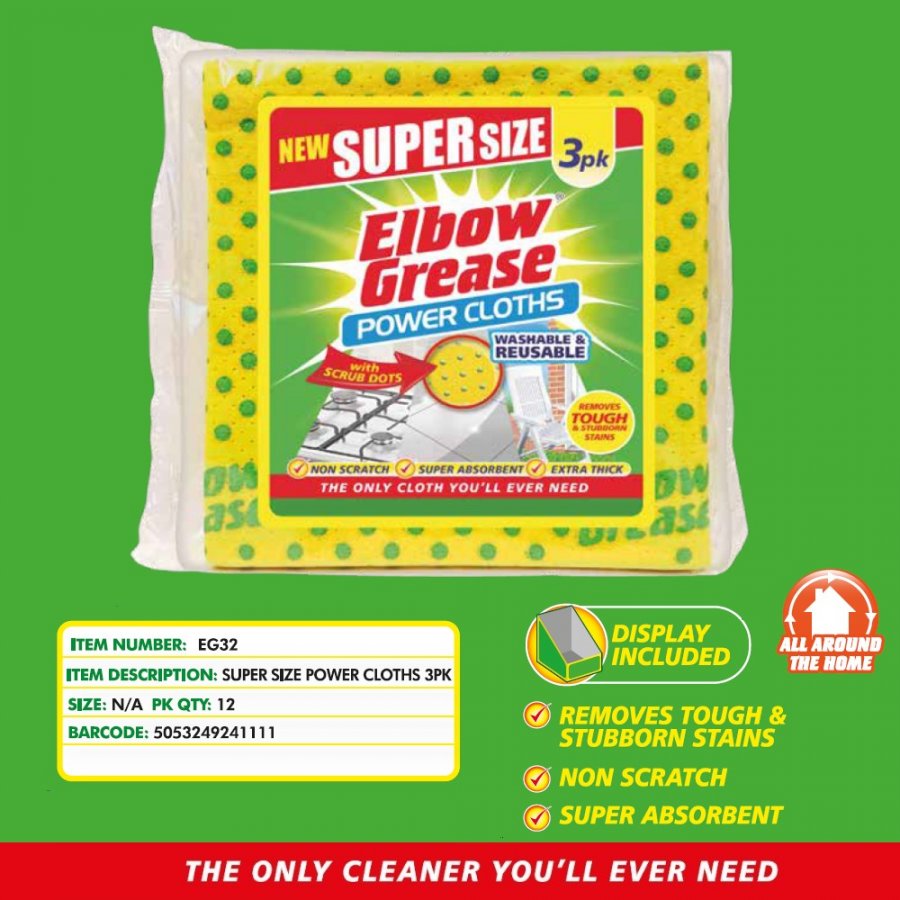 ELBOW GREASE SUPERSIZE CLOTH 3PK