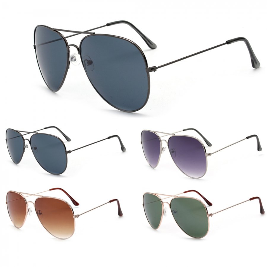 Aviator Metal Sunglasses Large Size AV009-1 - Click Image to Close