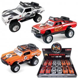 1:36 Diecast Outback 4x4 Muscle Cars 3 type assorted (Ford, Dodge, Chevrolet) AO628-12D  1:36 Diecast Outback 4x4 Muscle Cars 3 type assorted (Ford, Dodge, Chevrolet) AO628-12D