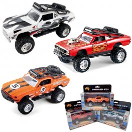 1:36 Diecast Outback 4x4 Muscle Cars 3 type assorted (Ford, Dodge, Chevrolet) AO628W  1:36 Diecast Outback 4x4 Muscle Cars 3 type assorted (Ford, Dodge, Chevrolet) AO628W