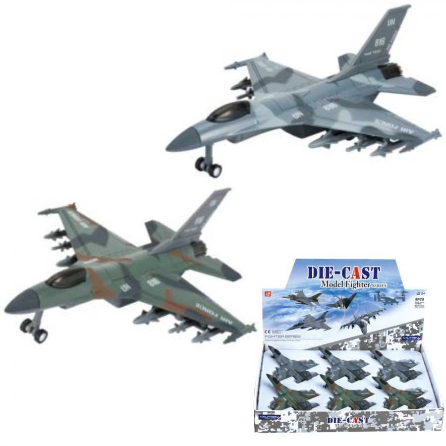 8" Diecast Models 1:400 F16 Fighter Jet (2 Colours) MLQ2484D-6