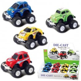 3.5" Diecast Models 1:64 Big Wheel Cars (4 Assorted)  3.5" Diecast Models 1:64 Big Wheel Cars (4 Assorted)