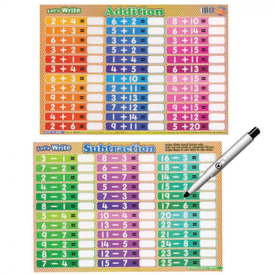 Writing Board Let's Write Addition & Subtraction (MM10821) - Click Image to Close
