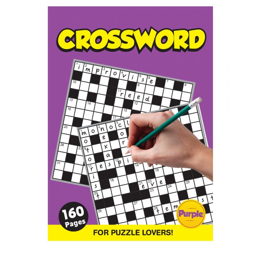 160 Pages Cross Word Book Purple (MM37440)