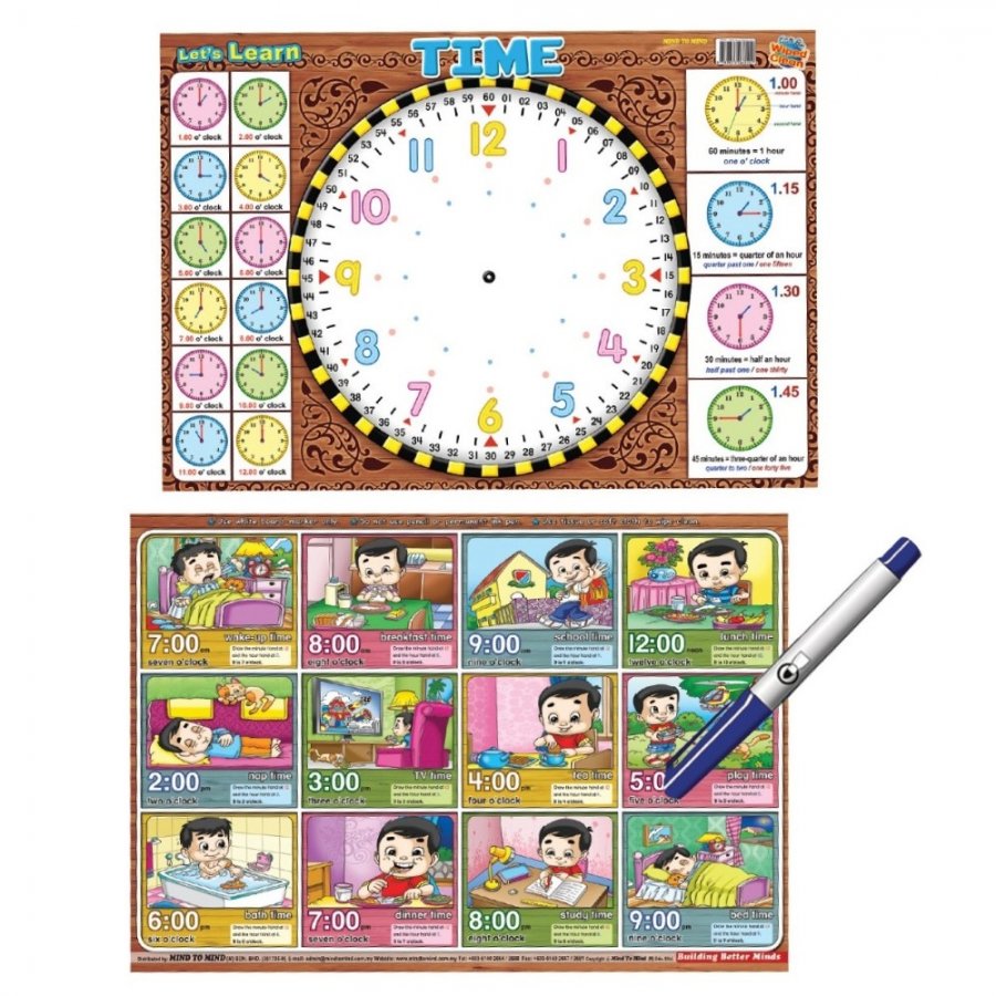 Writing Board Let\'s Learn Time (2 side) (MM60502)