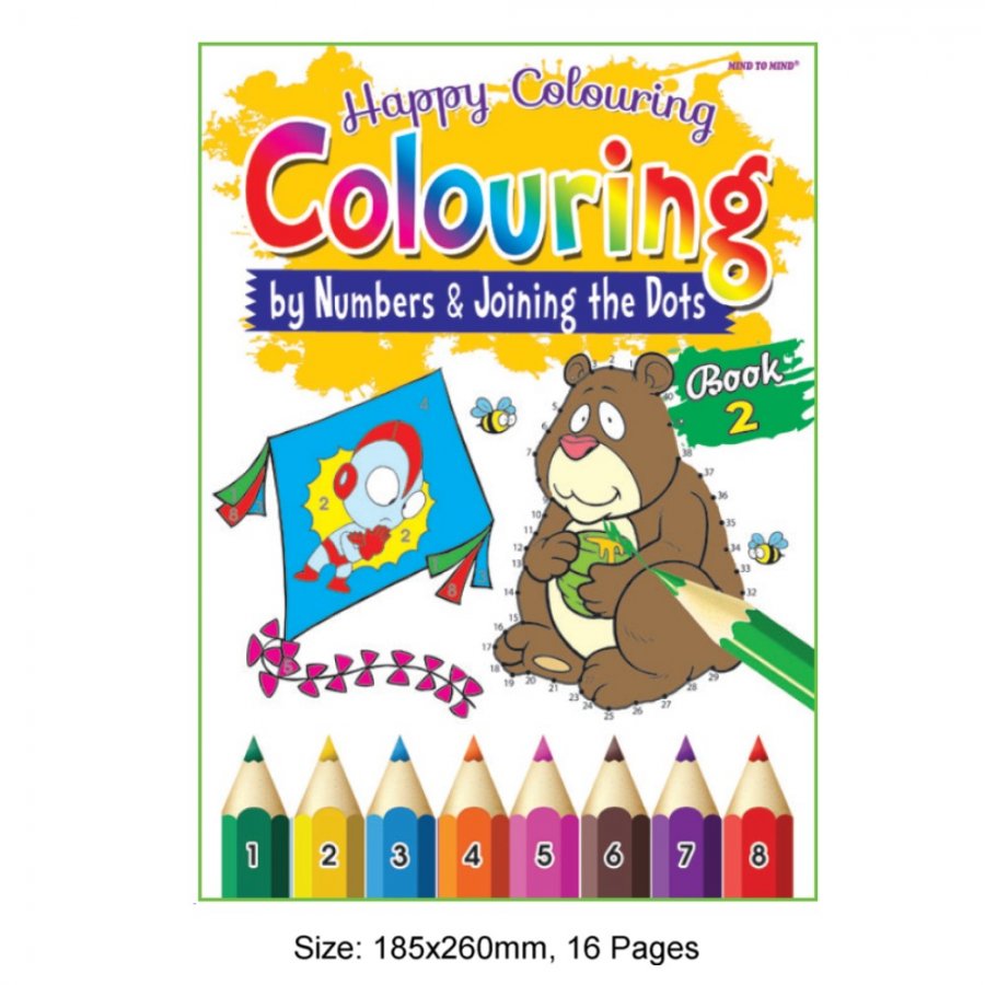 Happy Colouring Book 2 (by Numbers & Joining the Dots) (MM73358) - Click Image to Close