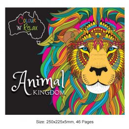 Colour 'N' Relax Animal Kingdom (46 Pages Adult Colouring Book) MM87004  Colour 'N' Relax Animal Kingdom (46 Pages Adult Colouring Book) MM87004
