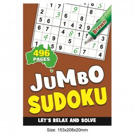 496 Pages Junbo Sudoku Book BROWN (MM92800)  496 Pages Junbo Sudoku Book BROWN (MM92800)