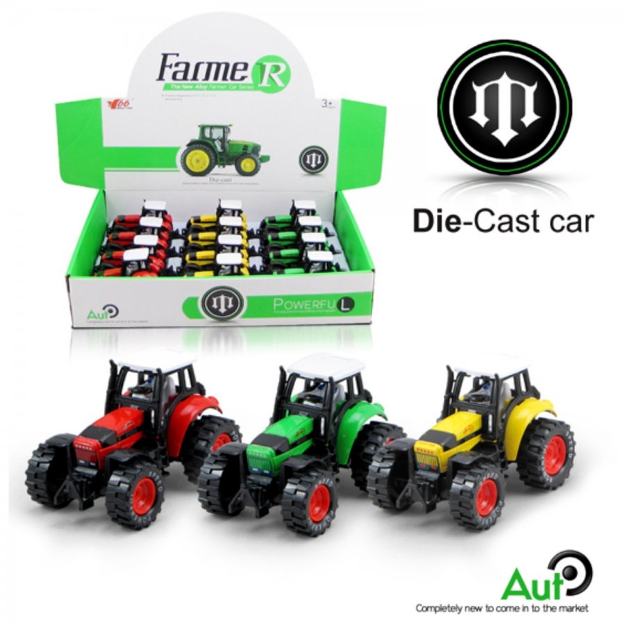 3.5" Diecast Models Farm Tractor A (3 Colours Assorted) MY2457D-12