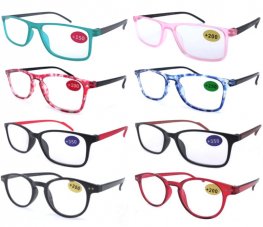Fashion Plastic Reading Glasses 4 Style SU-R9204-07  Fashion Plastic Reading Glasses 4 Style SU-R9204-07