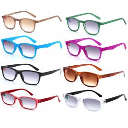 UV Protected Tinted Lens Plastic Reading Glasses 4 Style Asstd R9244T-47T  UV Protected Tinted Lens Plastic Reading Glasses 4 Style Asstd R9244T-47T