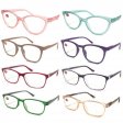 Unisex Fashion Spring Arm Plastic Reading Glasses 4 Style Asstd R9258-61