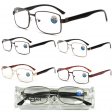 36 Blue Light Filter Metal Frame Reading Glasses with Case (Mixed strength) in Display Box Package R9266-68-CD36
