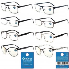 Metal Frame Anti Blue Light Reading Glasses 4 Style Assot. R9266-69  Metal Frame Anti Blue Light Reading Glasses 4 Style Assot. R9266-69