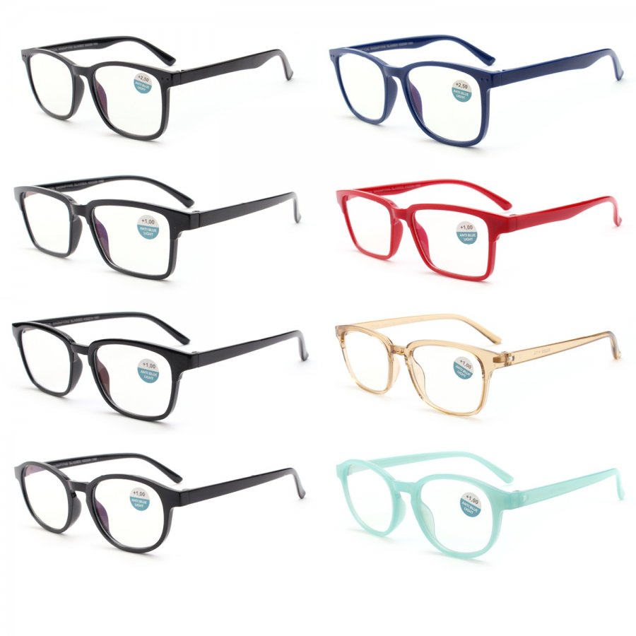 Blue Light Filter Reading Glasses 4 Style Asstd R9296-99W