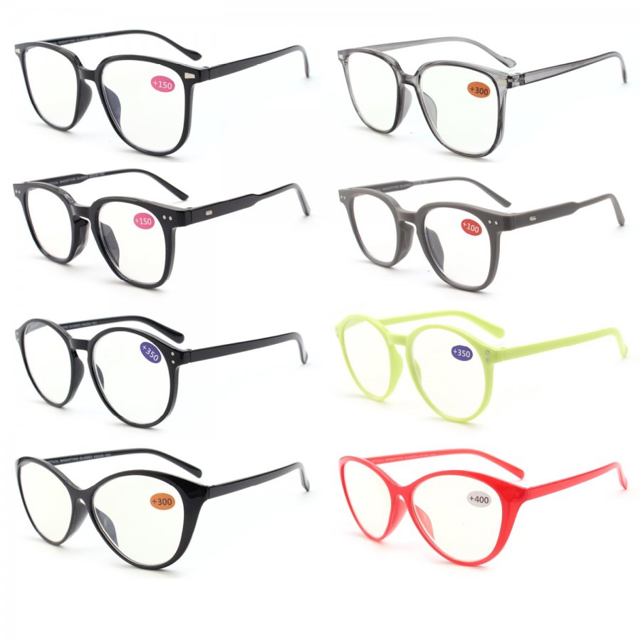 Fashion Plastic Reading Glasses 4 Style Asstd R9300-03