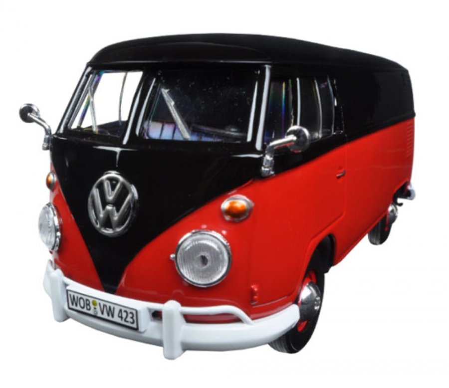 1:24 VW Type 2 (T1) - Delivery Van (Black/ Ruby Red) MM79342BR - Click Image to Close
