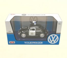 1:24 1966 Volkswagen Classic Beetle - Police Car (Black with White) - MM79578PL 1:24 1966 Volkswagen Classic Beetle - Police Car (Black with White) - MM79578PL