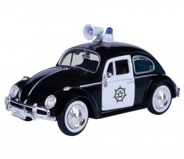 1:24 1966 Volkswagen Classic Beetle - Police Car (Black with White) - MM79578PL  1:24 1966 Volkswagen Classic Beetle - Police Car (Black with White) - MM79578PL