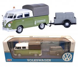 1:24 Volkswagen Type 2 (T1) - Road Maintenance Trailer (Green with White) MM79676MT  1:24 Volkswagen Type 2 (T1) - Road Maintenance Trailer (Green with White) MM79676MT