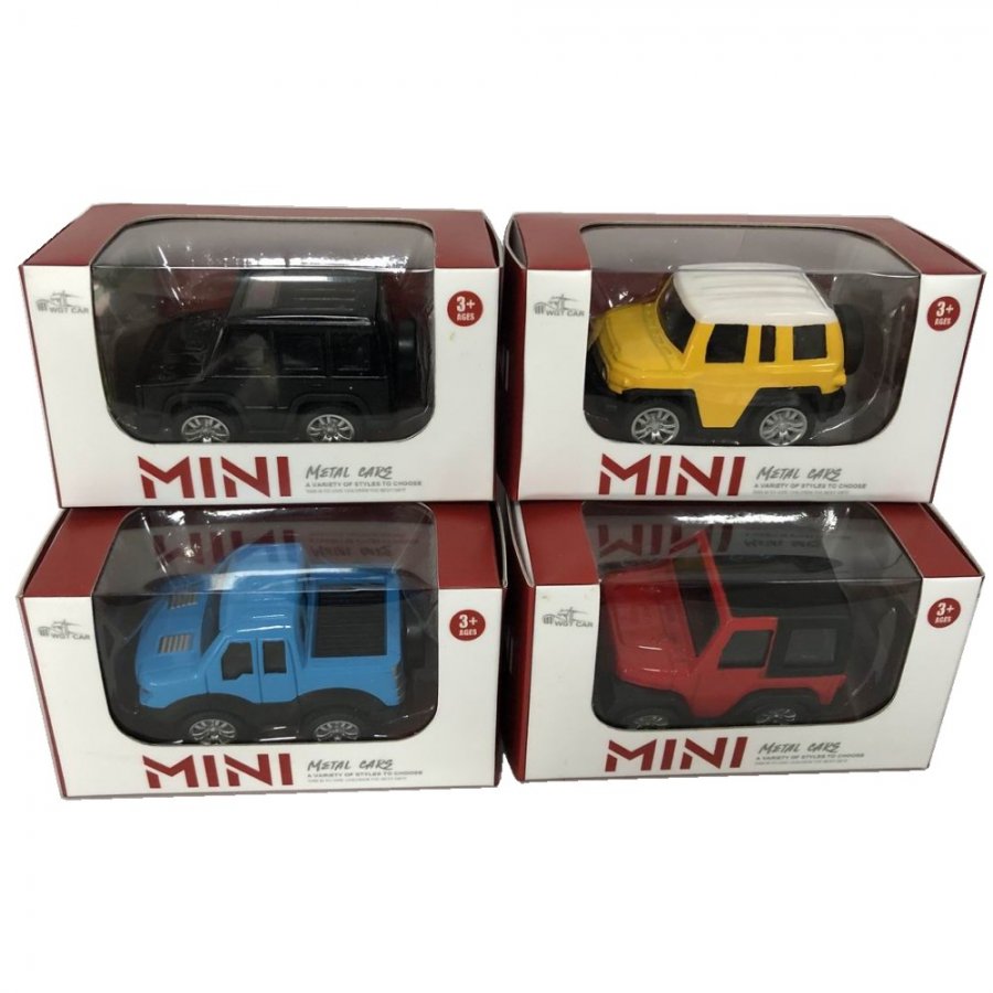 3\" Diecast Mini Cross Country Vehicle 4 Style Mixed Window Box WGT2401-1