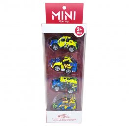 3" Diecast Mini 4x4 Vehicle with Paint, 4 Style Mixed in Hangsell Window Box WGT2420-4  3" Diecast Mini 4x4 Vehicle with Paint, 4 Style Mixed in Hangsell Window Box WGT2420-4