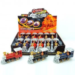 7" Diecast Locomotive with Light & Sound, 3 Colors Mixed WGT2445-12  7" Diecast Locomotive with Light & Sound, 3 Colors Mixed WGT2445-12