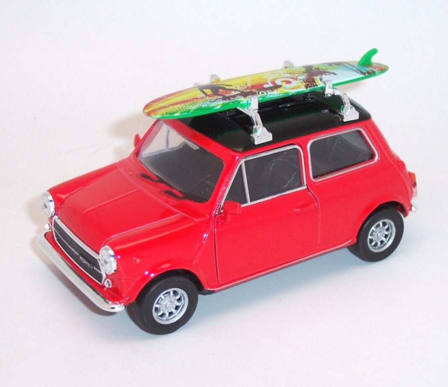 Mini Cooper 1300 With Surfboard (1:36) WL43609SB-D - Click Image to Close