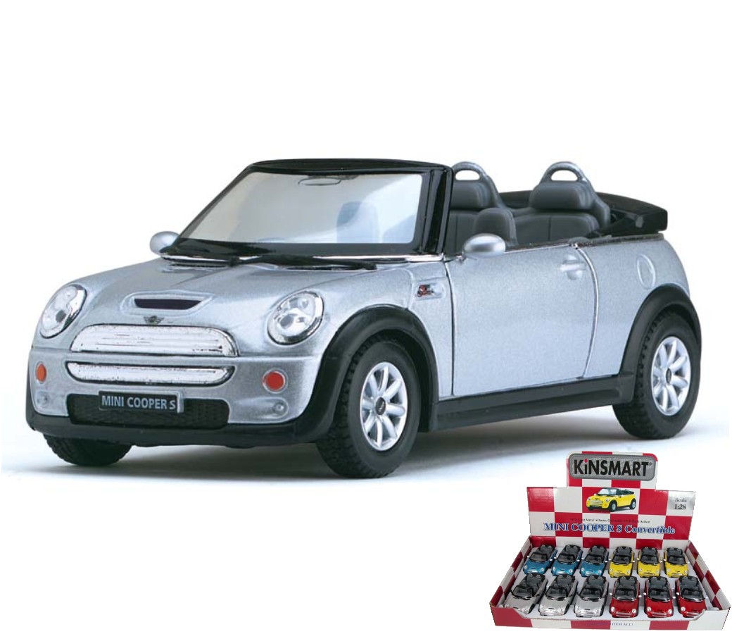 Mini Cooper S Convertible 1:28 (5" Asstd Colour) KT5089D - Click Image to Close