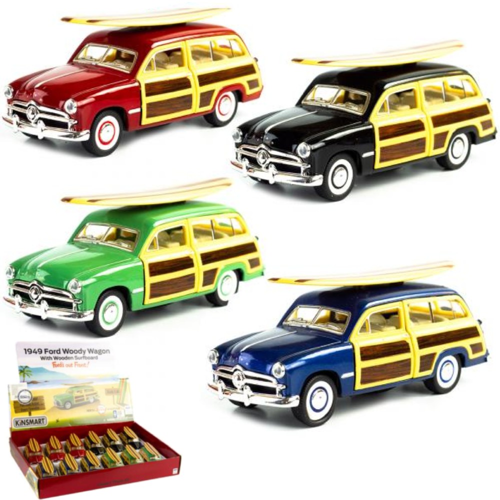 1:40 5\" 1949 Ford Woody Wagon with surfboard (4 Colors) KT5402DS1