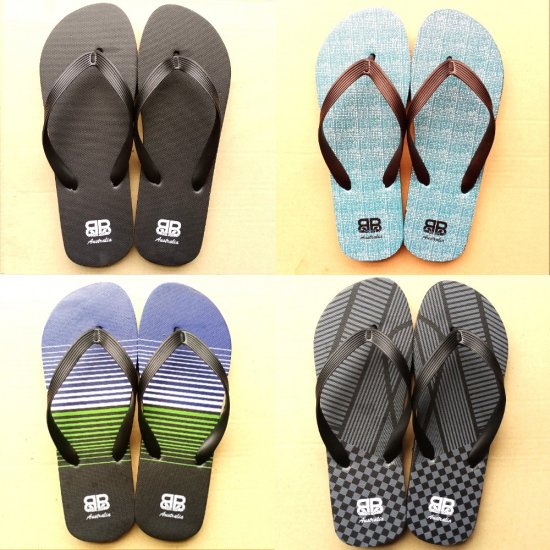 MM01 Mens Beach Thongs 4 Style Mixed